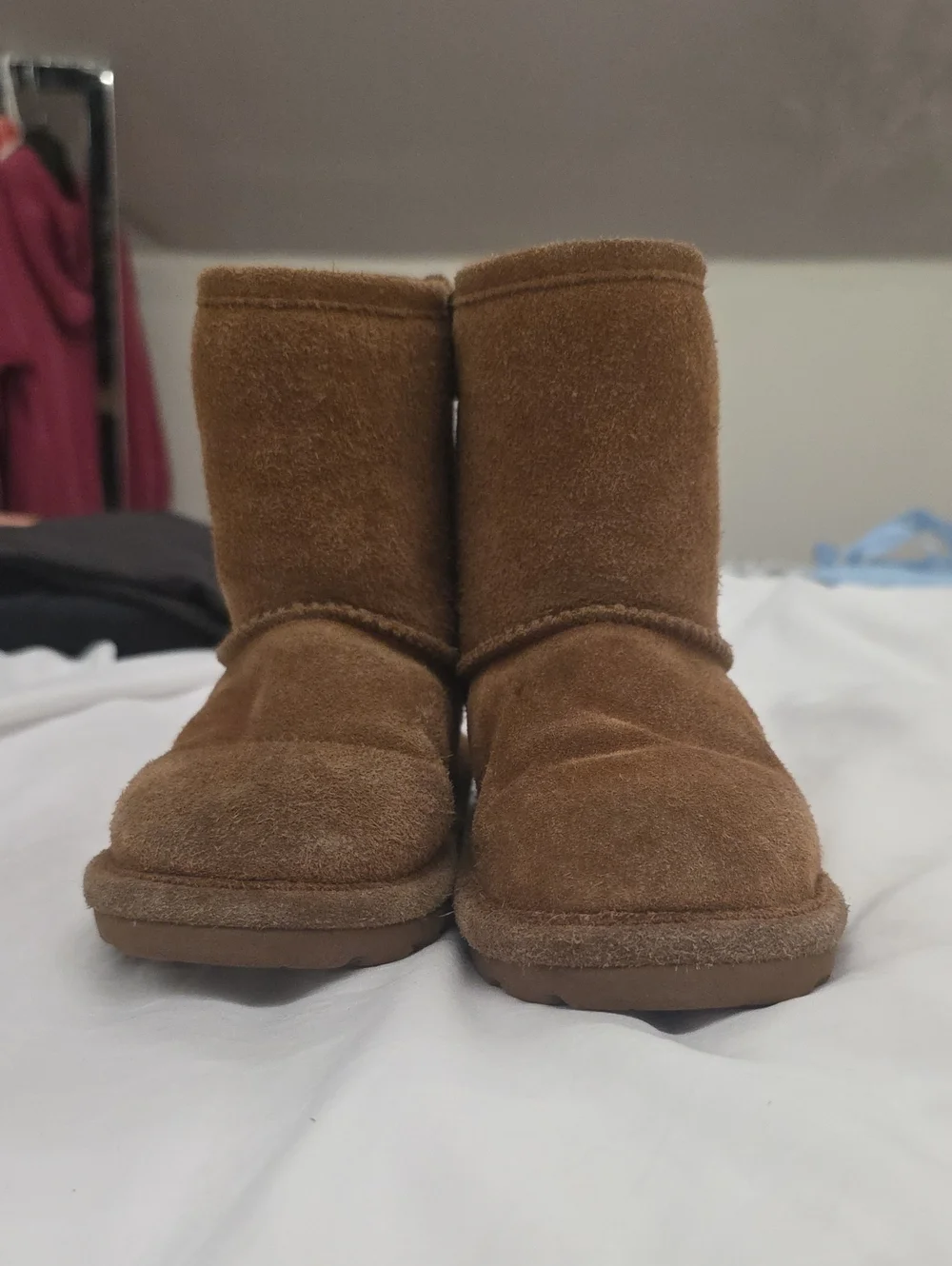 BEARPAW Elle Toddler Zipper Boots Brown Suede Size 11